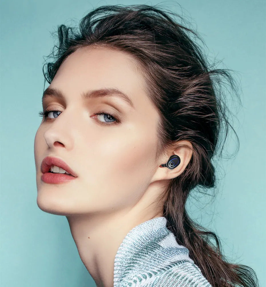 2 in 1 Wireless Earphones/5000mAh Mini Powerbank with Touch Sensors