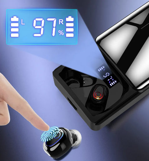 2 in 1 Wireless Earphones/5000mAh Mini Powerbank with Touch Sensors
