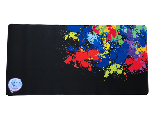 JayTuut Colourful Rainbow Splatter XL Thick Mousepad