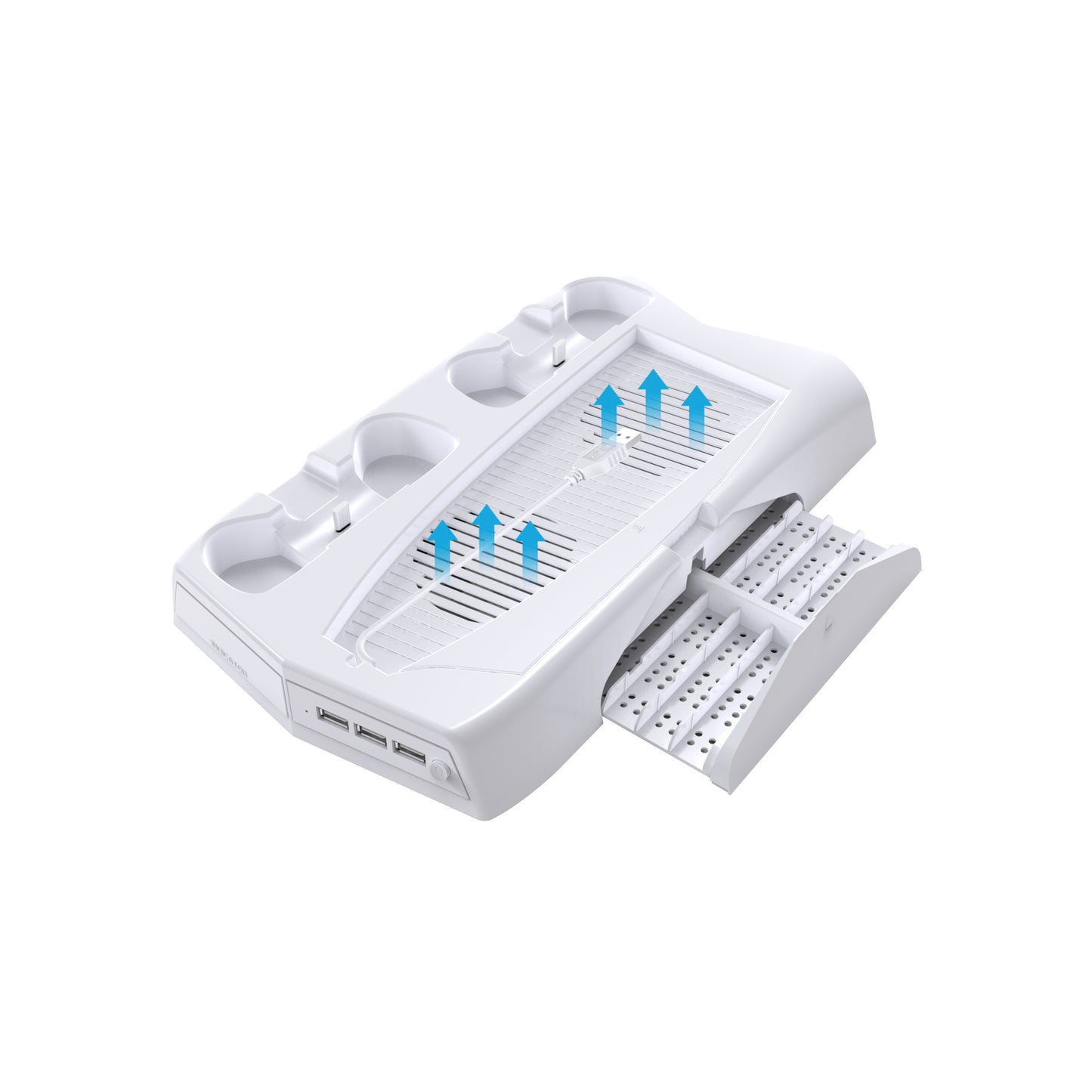 Vertical Charging Cooling Stand Fan USB HUB for PS5 [WHITE]
