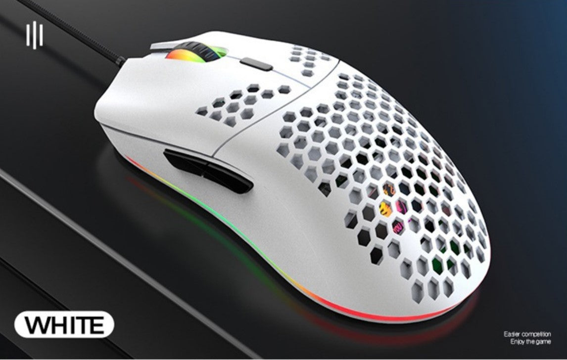Ultra Lightweight RGB Honeycomb Ergonomic 6400dpi Gaming Mouse