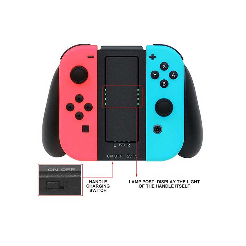 2000mAh Battery Charger JoyCon Controller Holder For Nintendo Switch